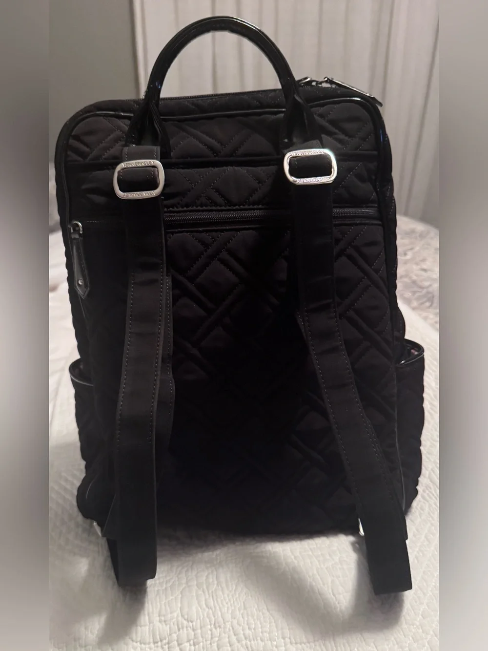 Vera Bradley Quilted Microfiber Black Backpack